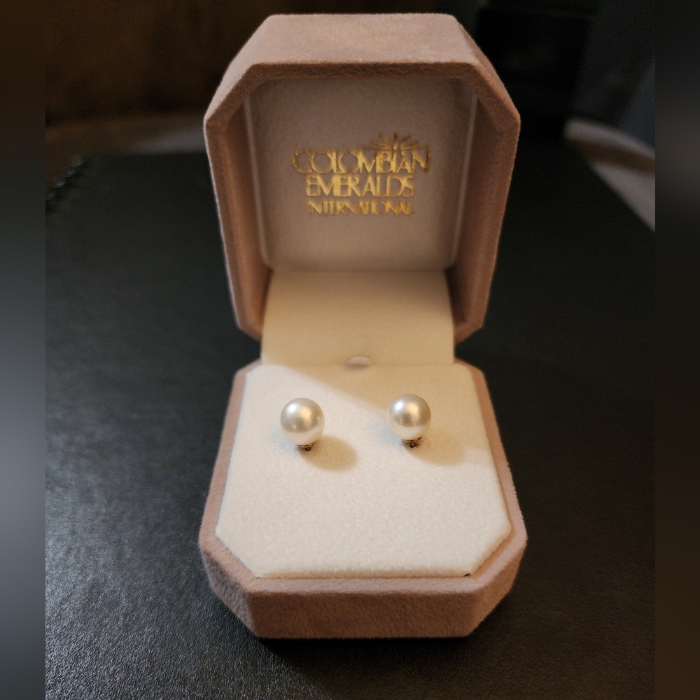 Colombian Emerald Pearl Earring (925)